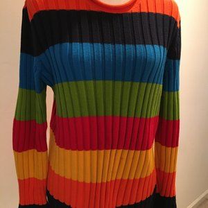 NEW YORK JONES WOMEN'S MULTI COLOR PULLOVER SWEATER SIZE M NEW W/O TAGS